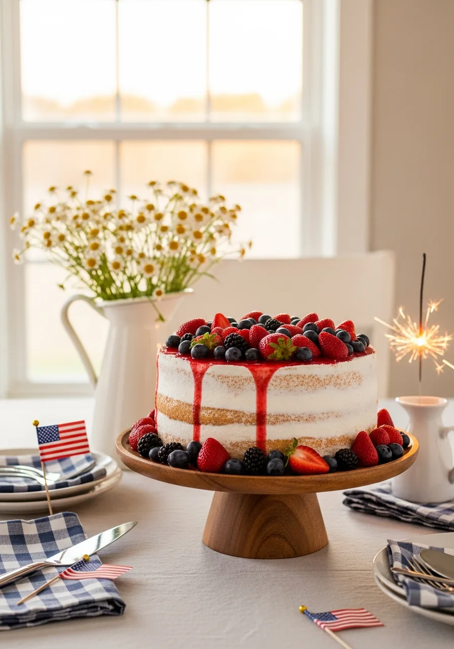 17. Macerated Berry Angel Cake