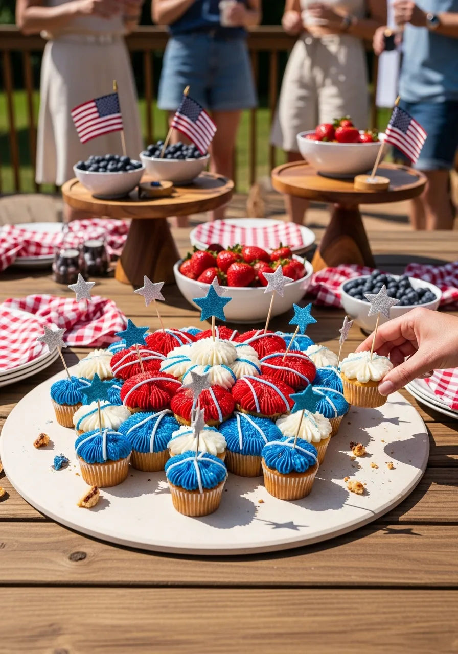 22. Firework Burst Cupcake Cake