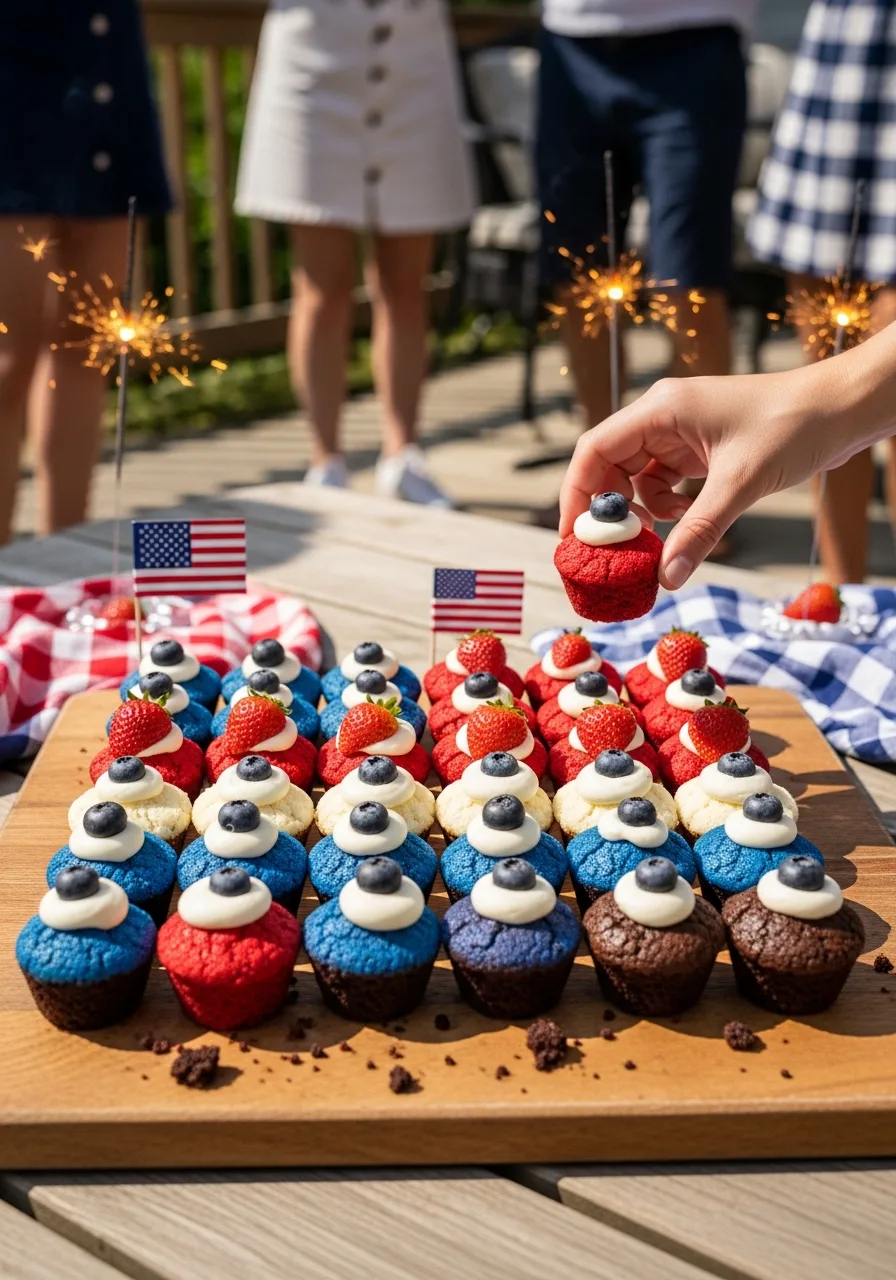 23. Red White Blue Brownie Bites