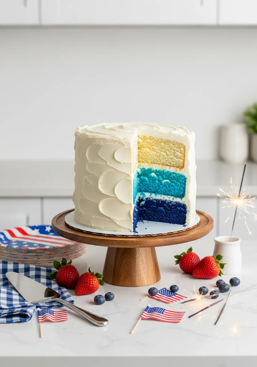26. Patriotic Ombre Layer Cake