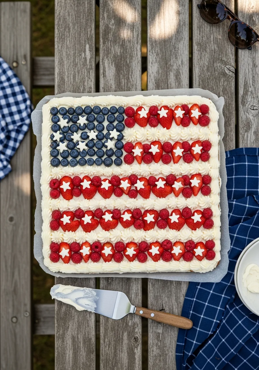8. Traditional Flag Sheet Cake