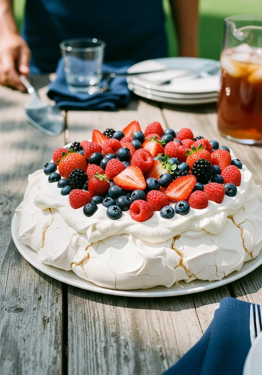 38. Berry Topped Pavlova