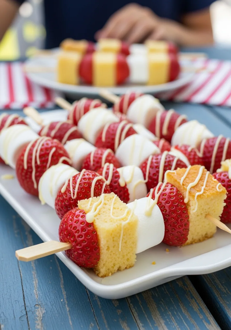 41. Strawberry Shortcake Skewers
