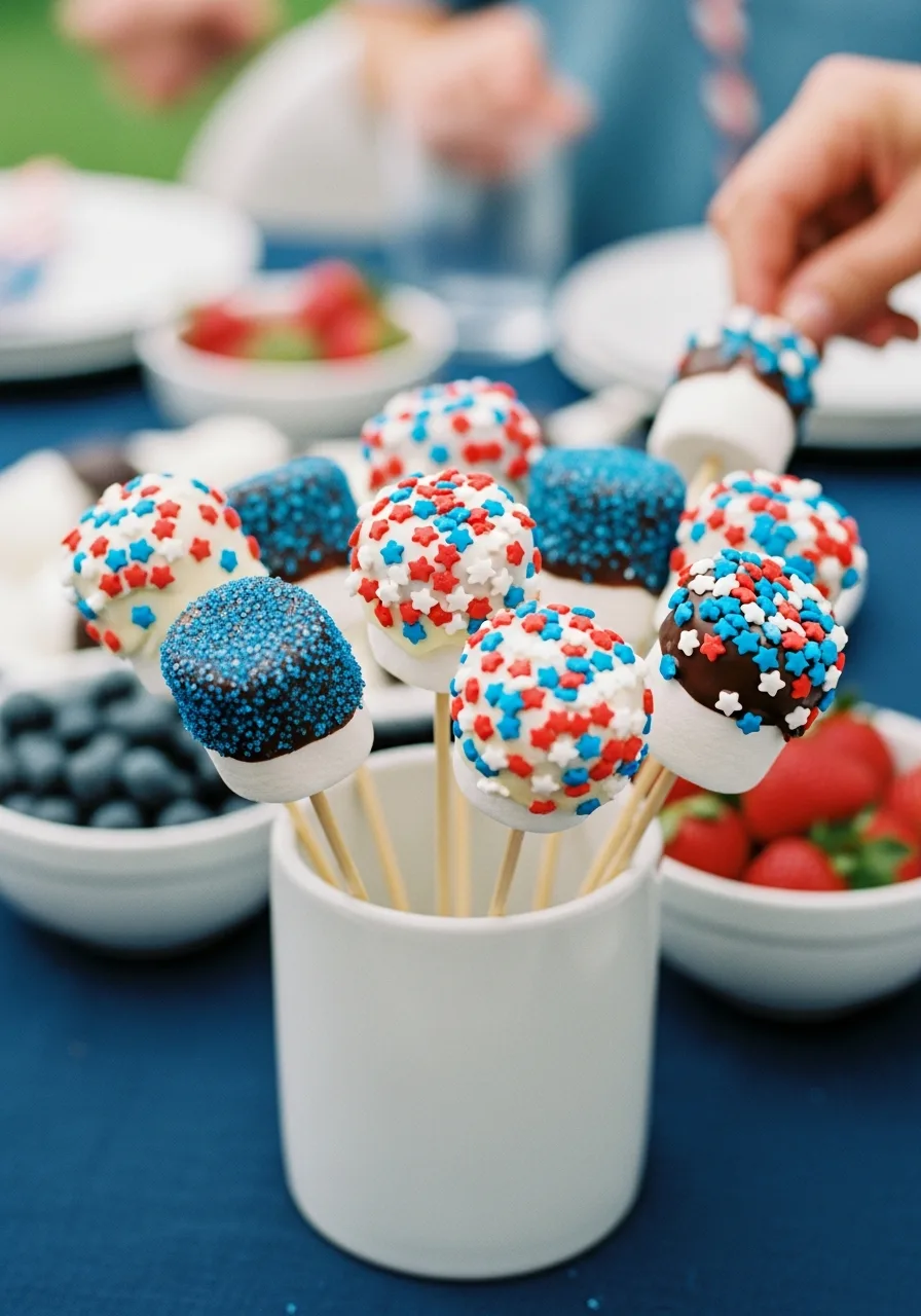 46. Dipped Marshmallow Sticks