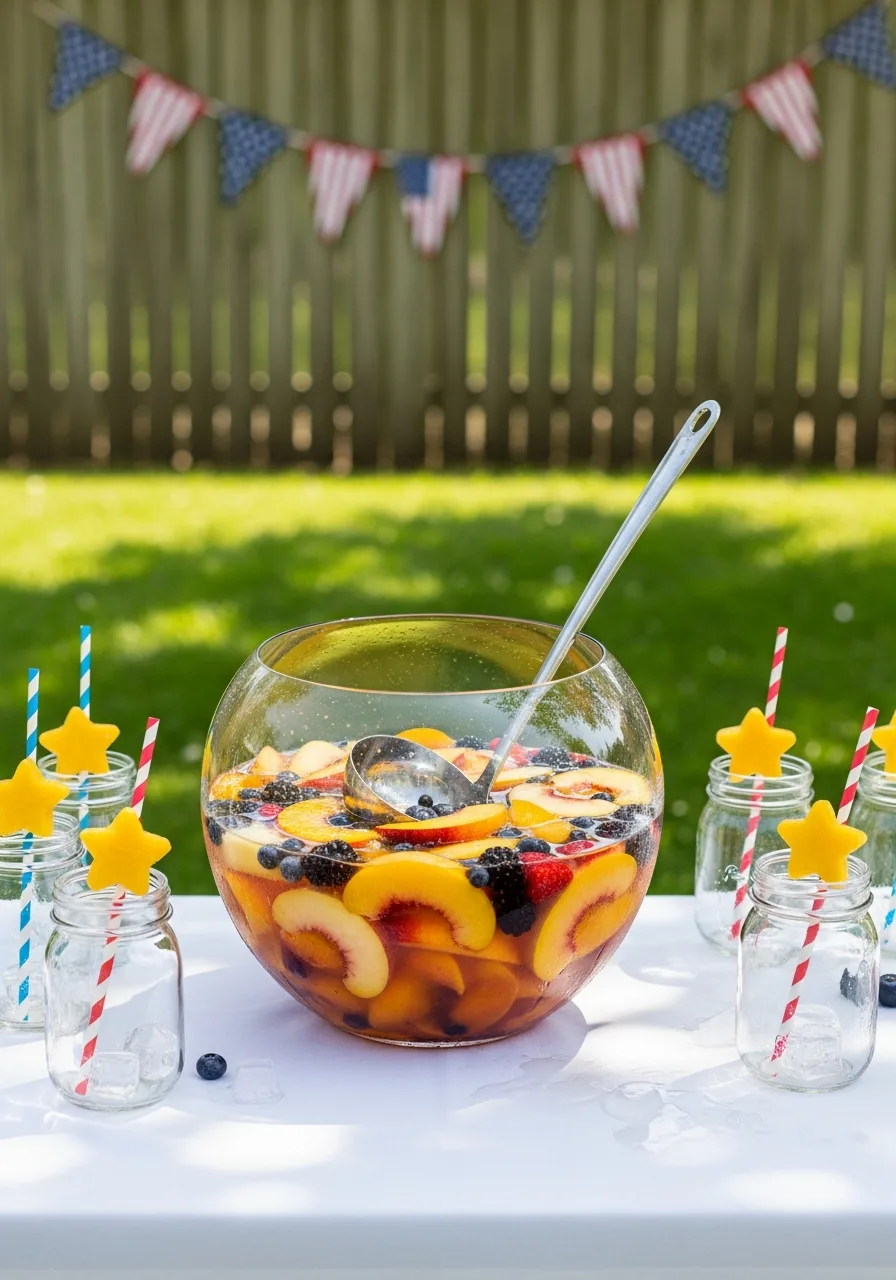 13. Peach and Berry Sangria