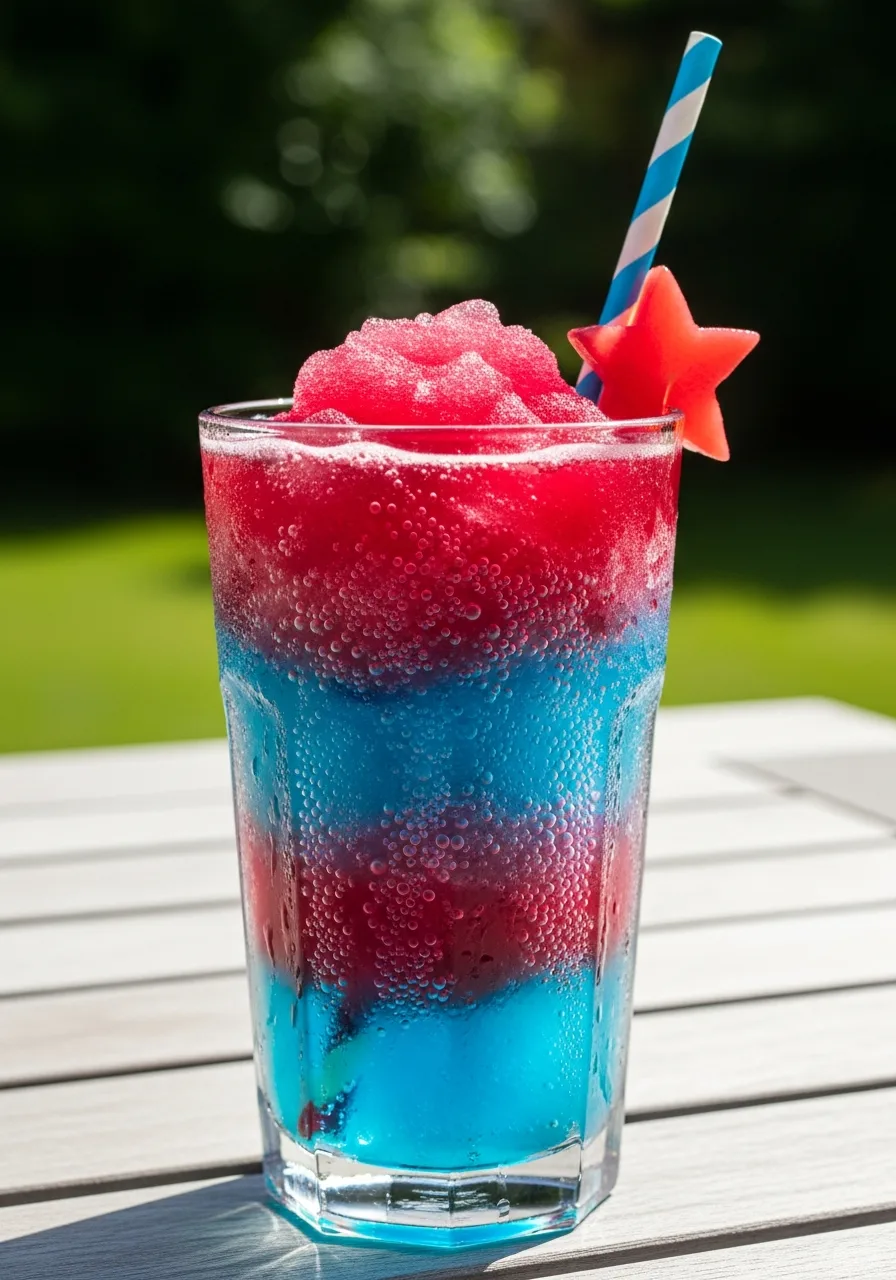 7. Layered Cran-Blue Slush