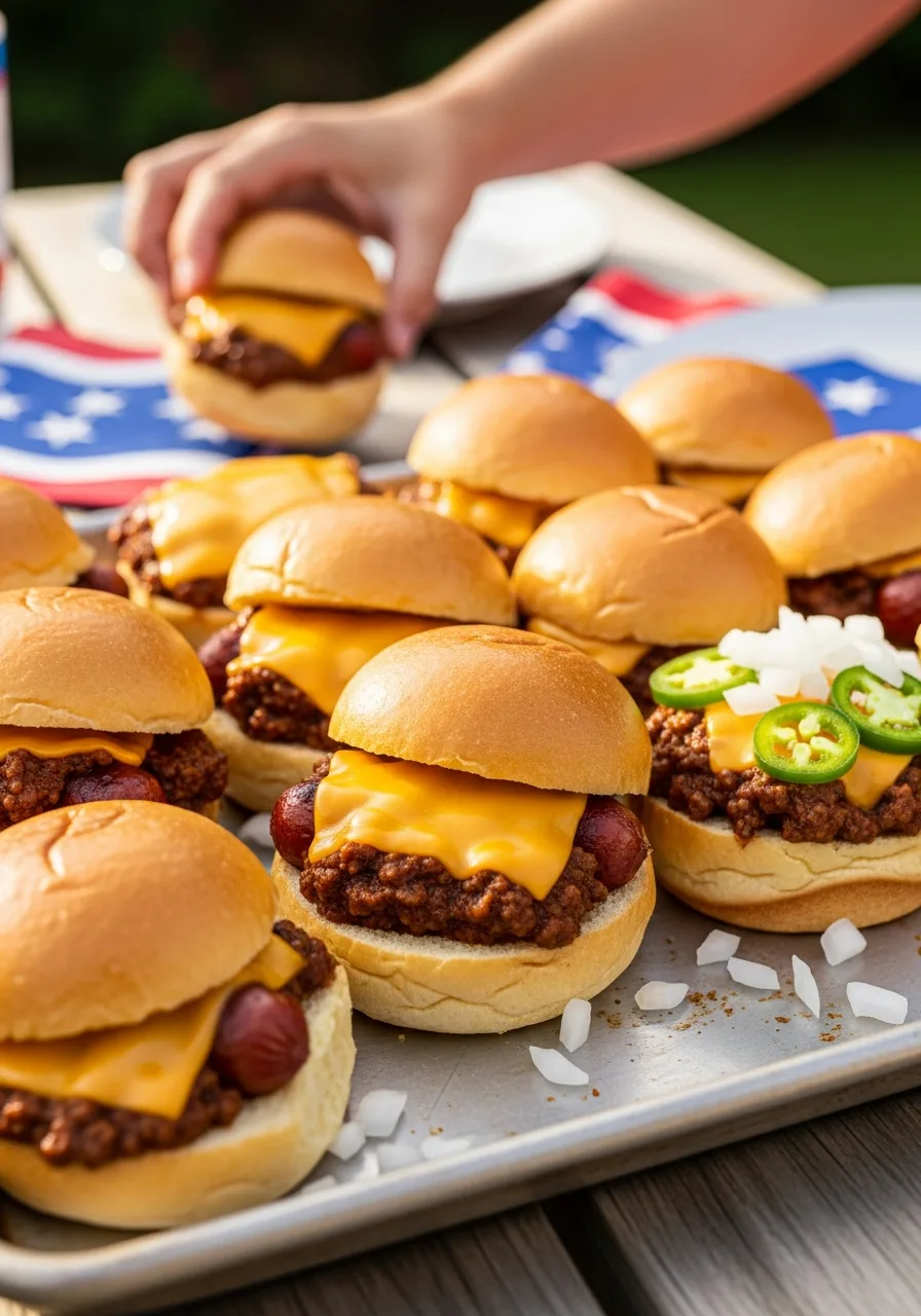 26. Chili Cheese Dog Sliders