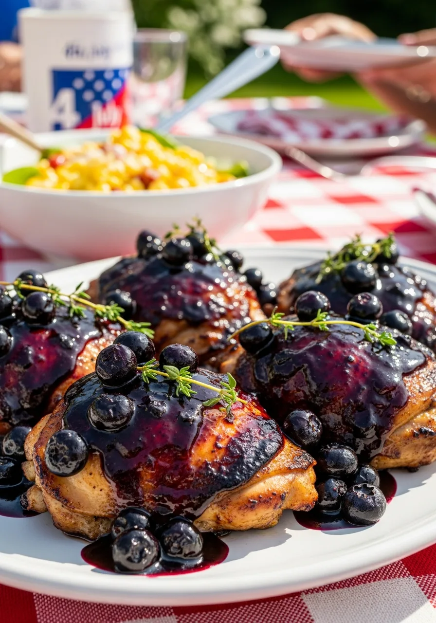 4. Blueberry Balsamic Glazed Chicken