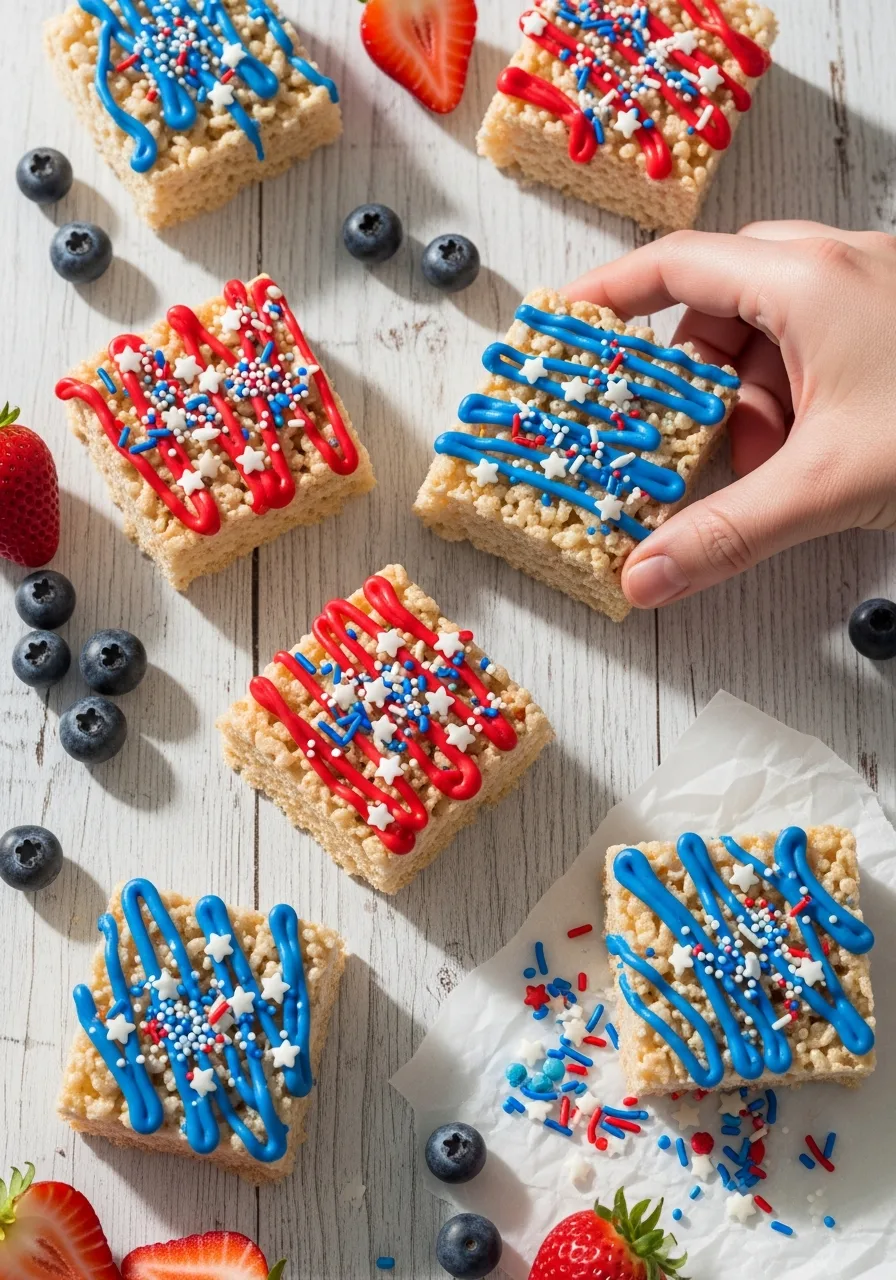 43. Patriotic Rice Krispie Treats