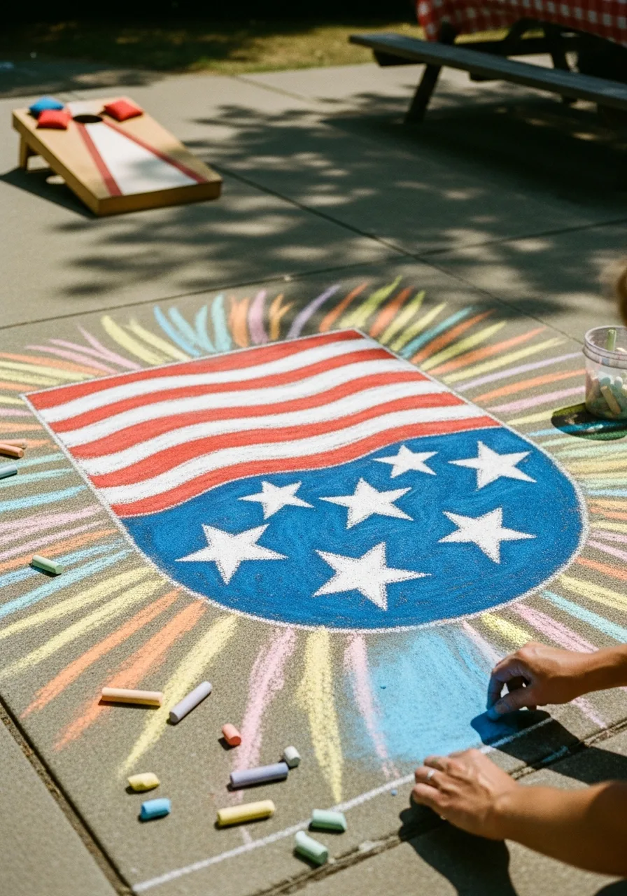 17. Patriotic Chalk Art