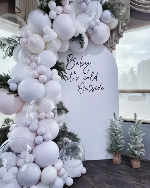Winter Arch Backdrop baby it s cold outside baby shower ideas