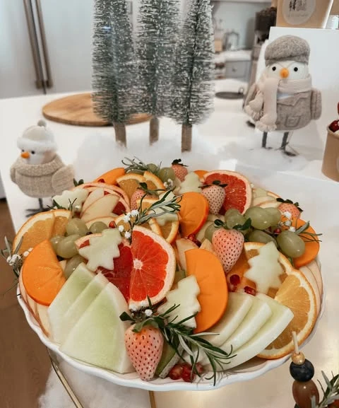 Shaped Fruit Platter baby it s cold outside baby shower ideas