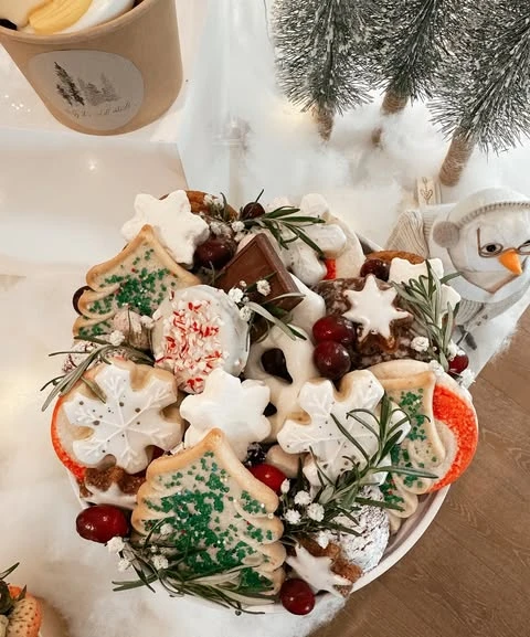 Frosted Cookie Tray baby it s cold outside baby shower ideas