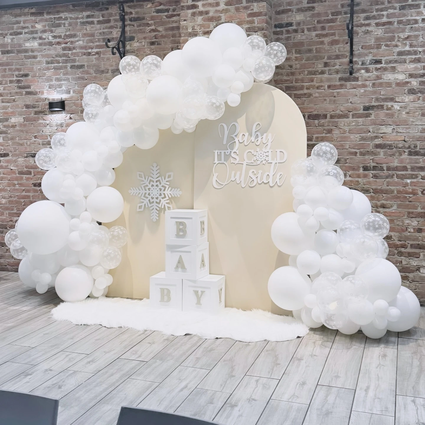 Frosty Arched Wall baby it s cold outside baby shower ideas