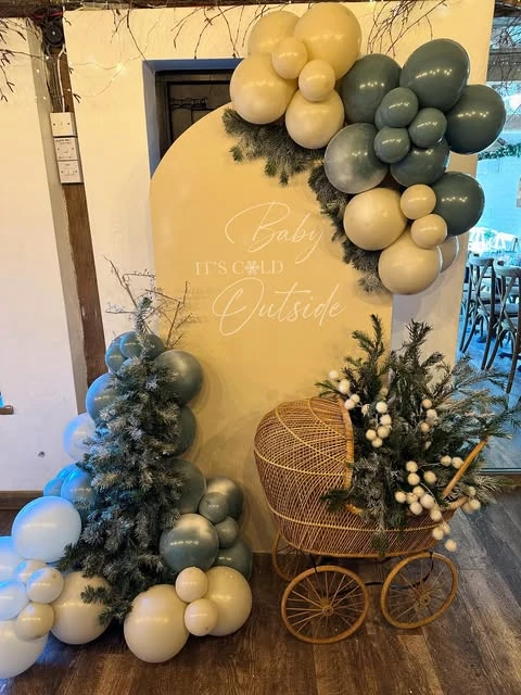 Vintage Carriage Display baby it s cold outside baby shower ideas