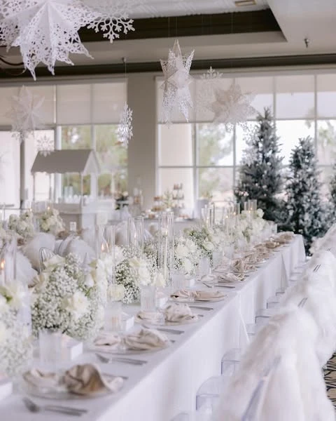 Frosted Winter Dining baby it s cold outside baby shower ideas