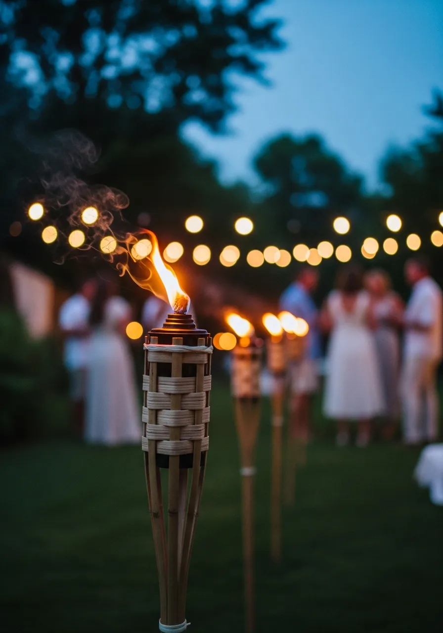 37. Bamboo Tiki Torches