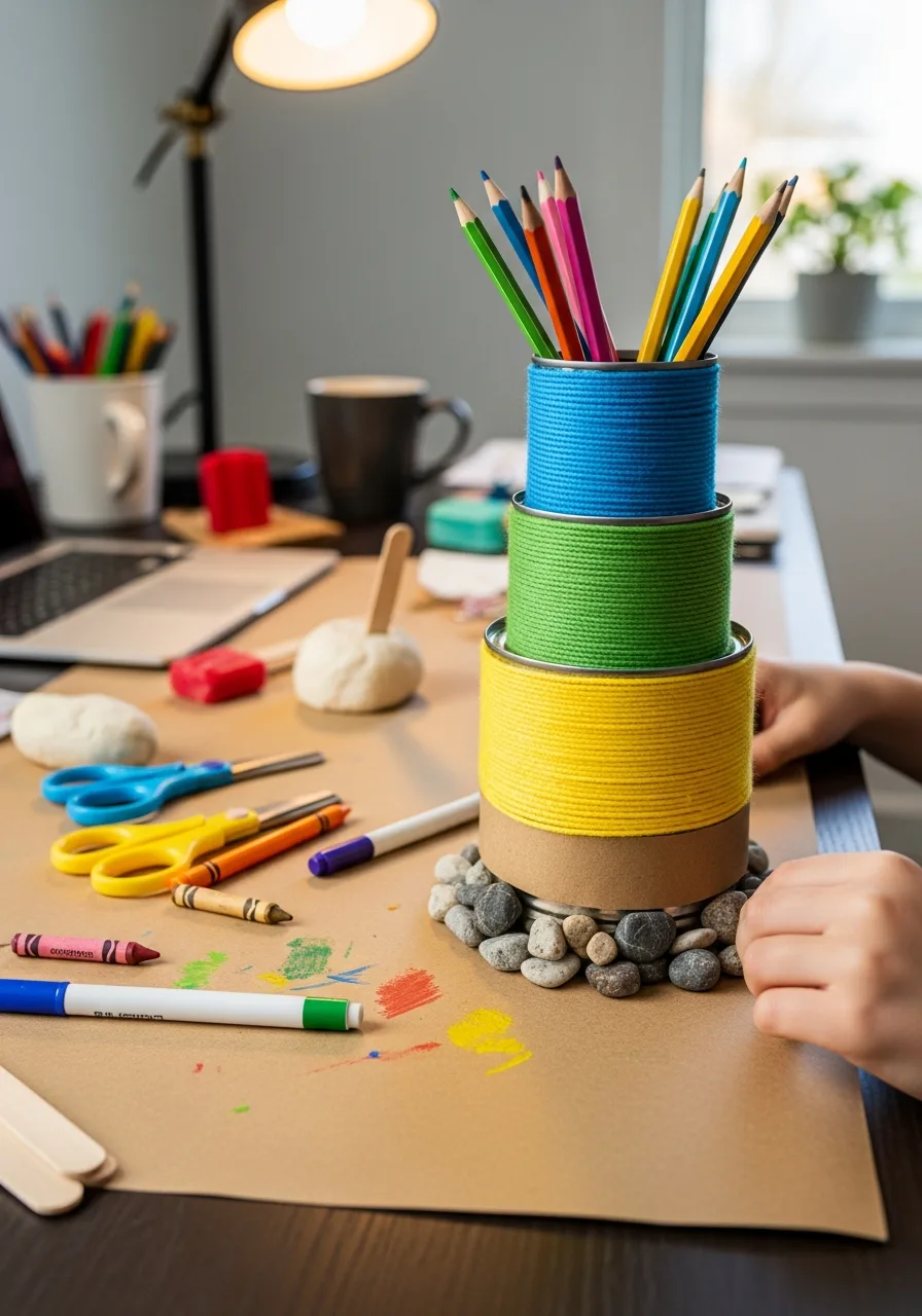 12. Tin Can Pencil Holder