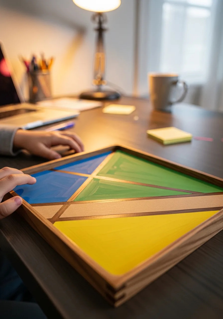 19. Geometric Tape Desktop Tray