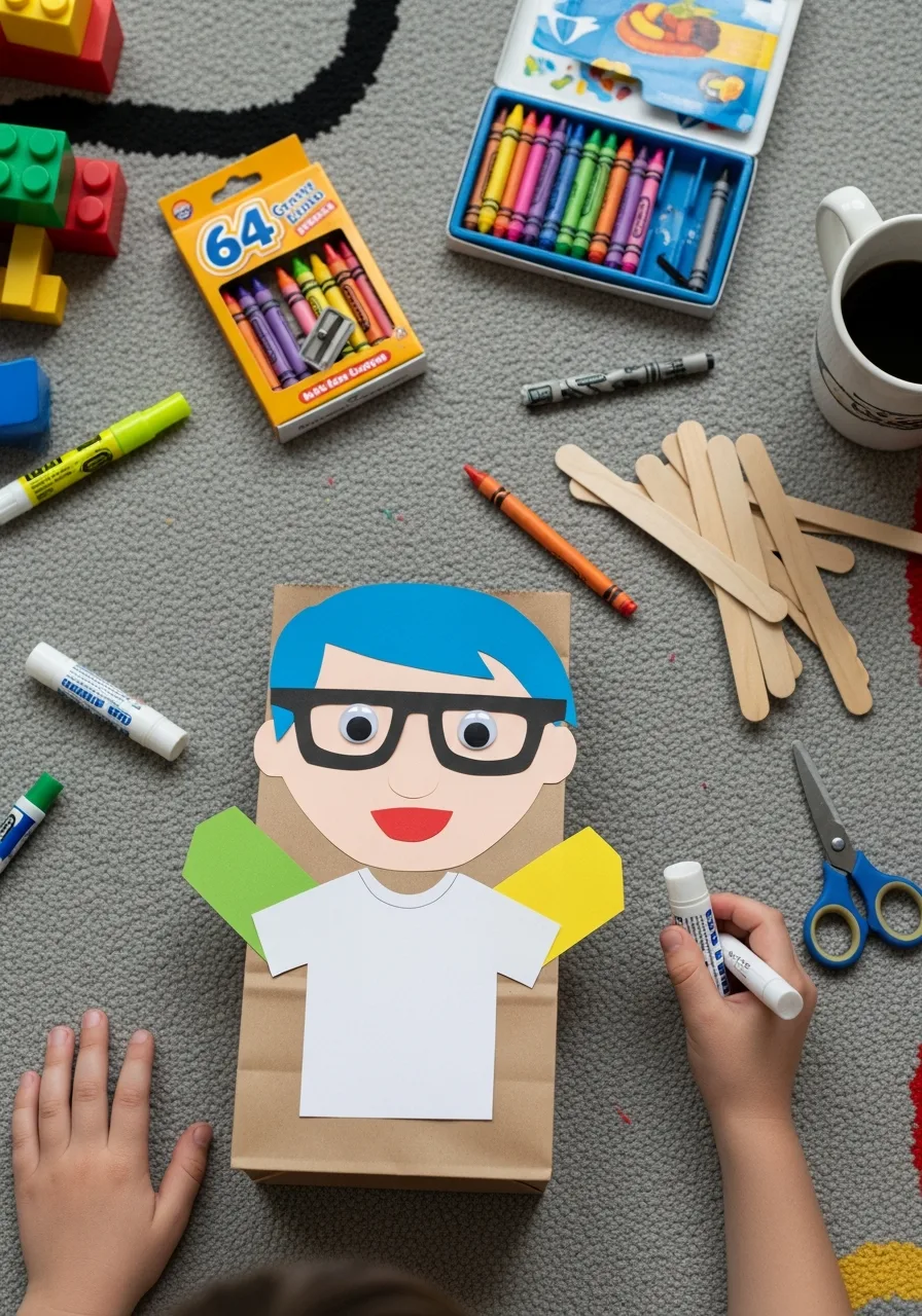 35. Paper Bag Dad Puppet