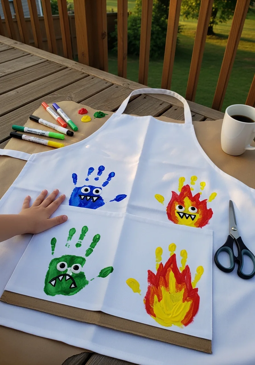 42. Hand-Painted Grilling Apron