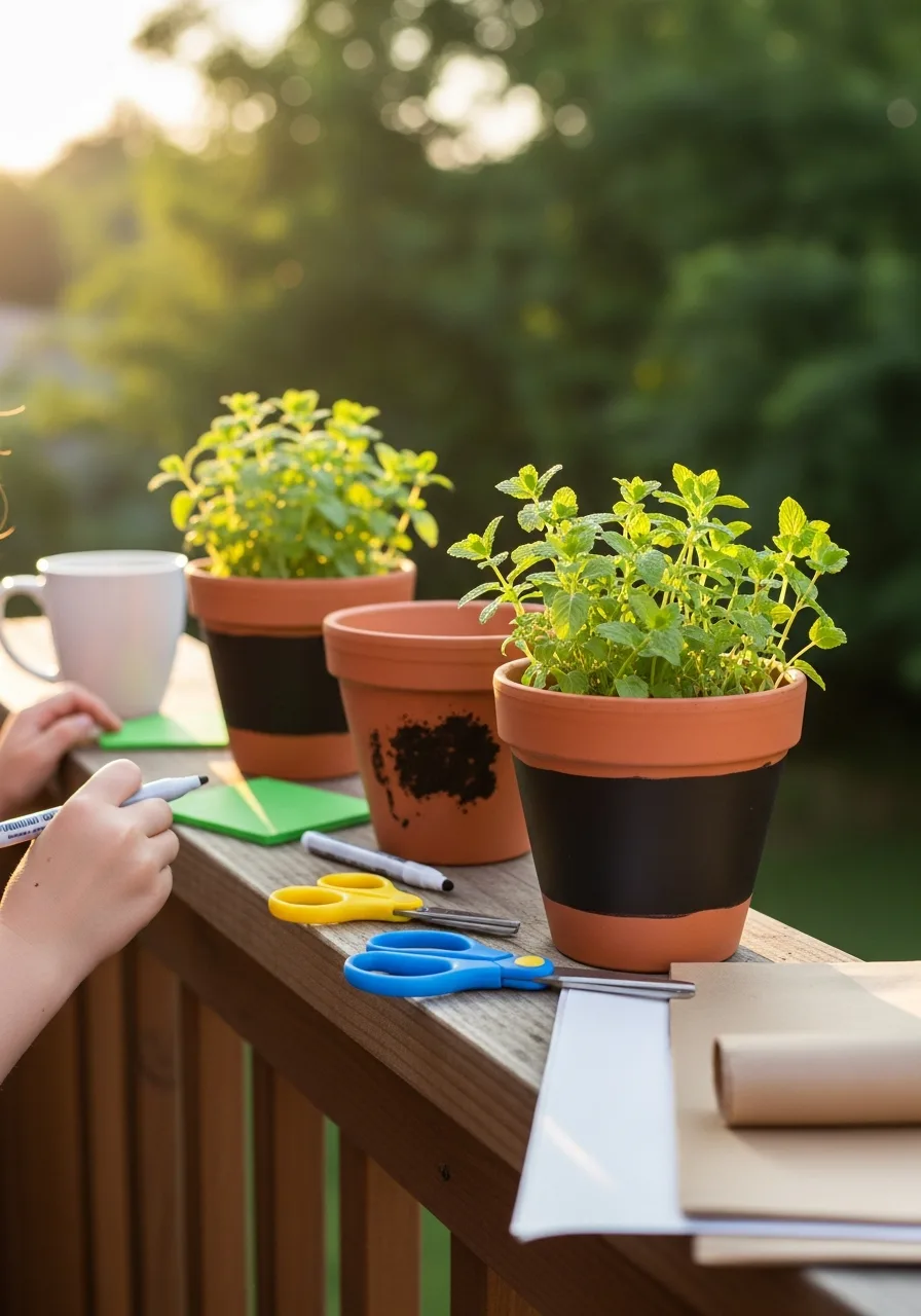 47. Chalkboard Herb Pots