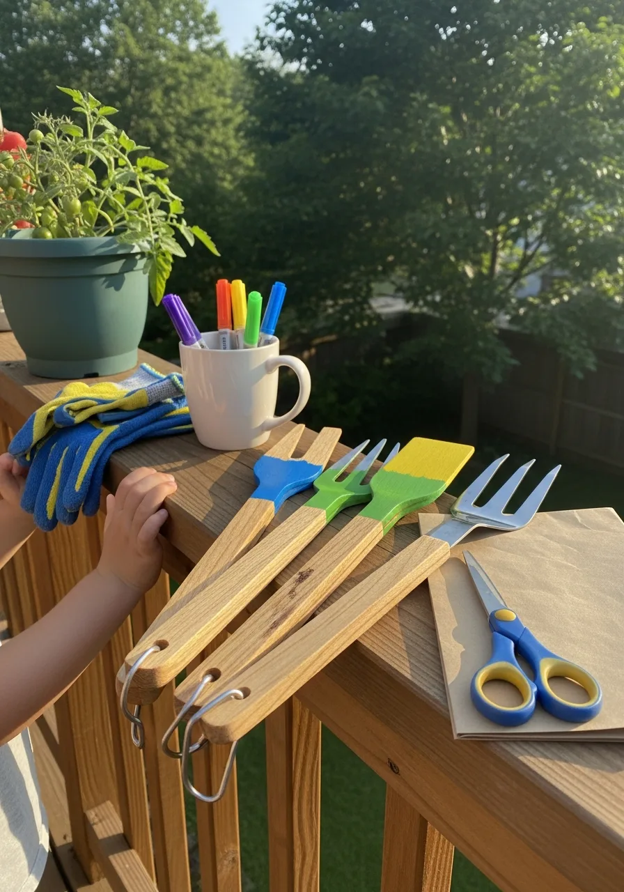 48. Painted Wooden BBQ Tools