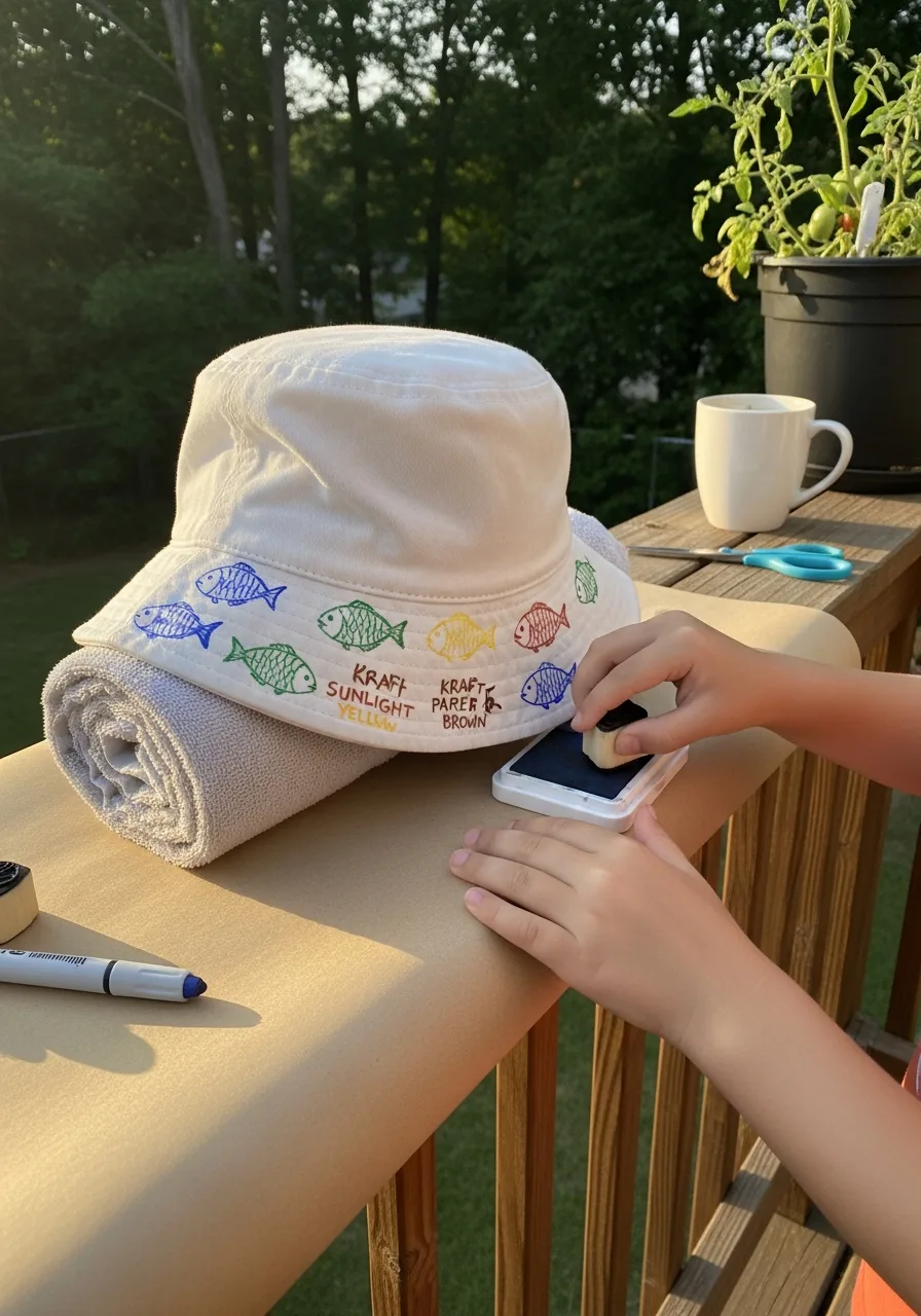 49. Hand-Stamped Fishing Hat