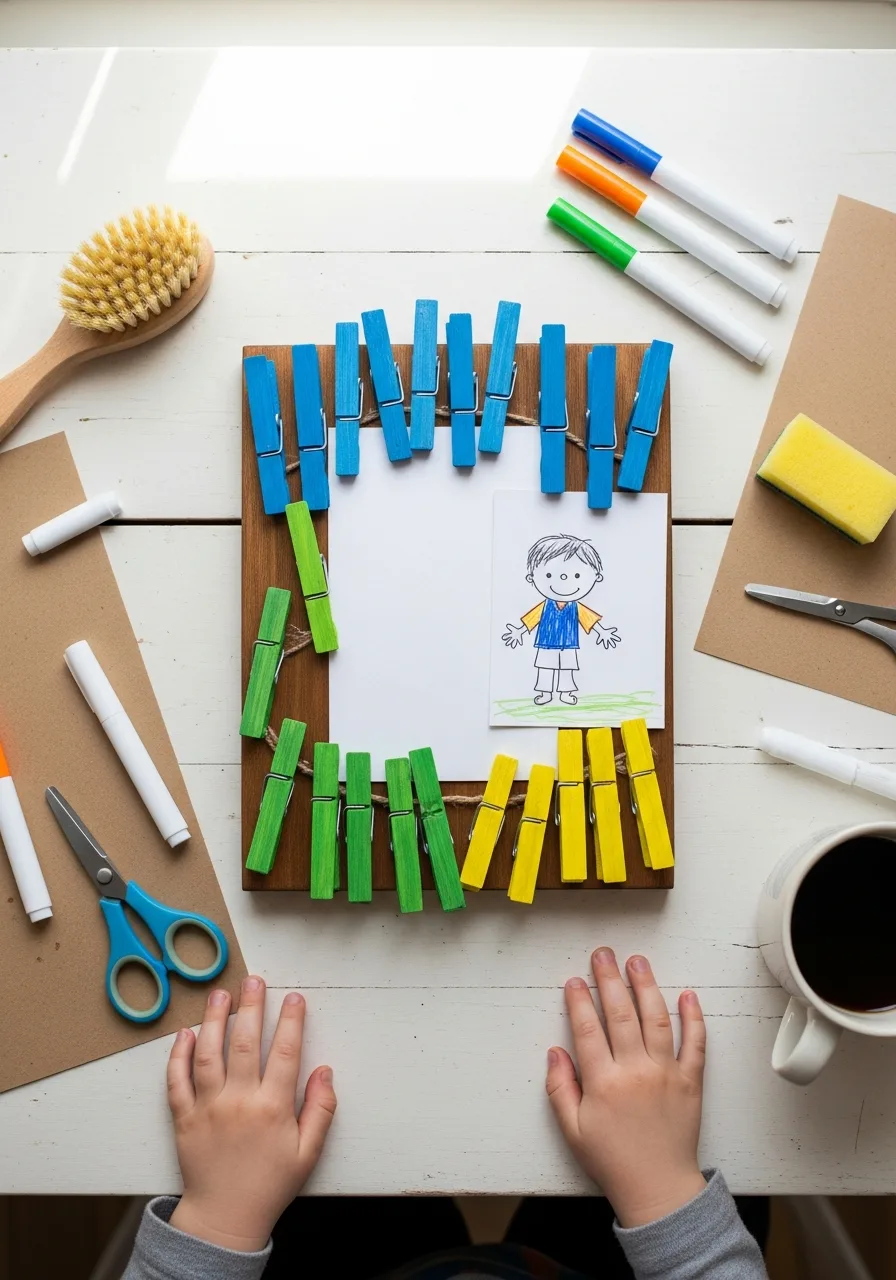 6. Clothespin Photo Display