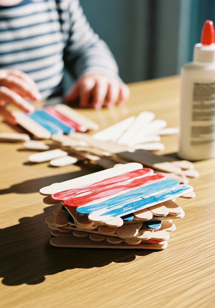 10. Popsicle Stick Coasters