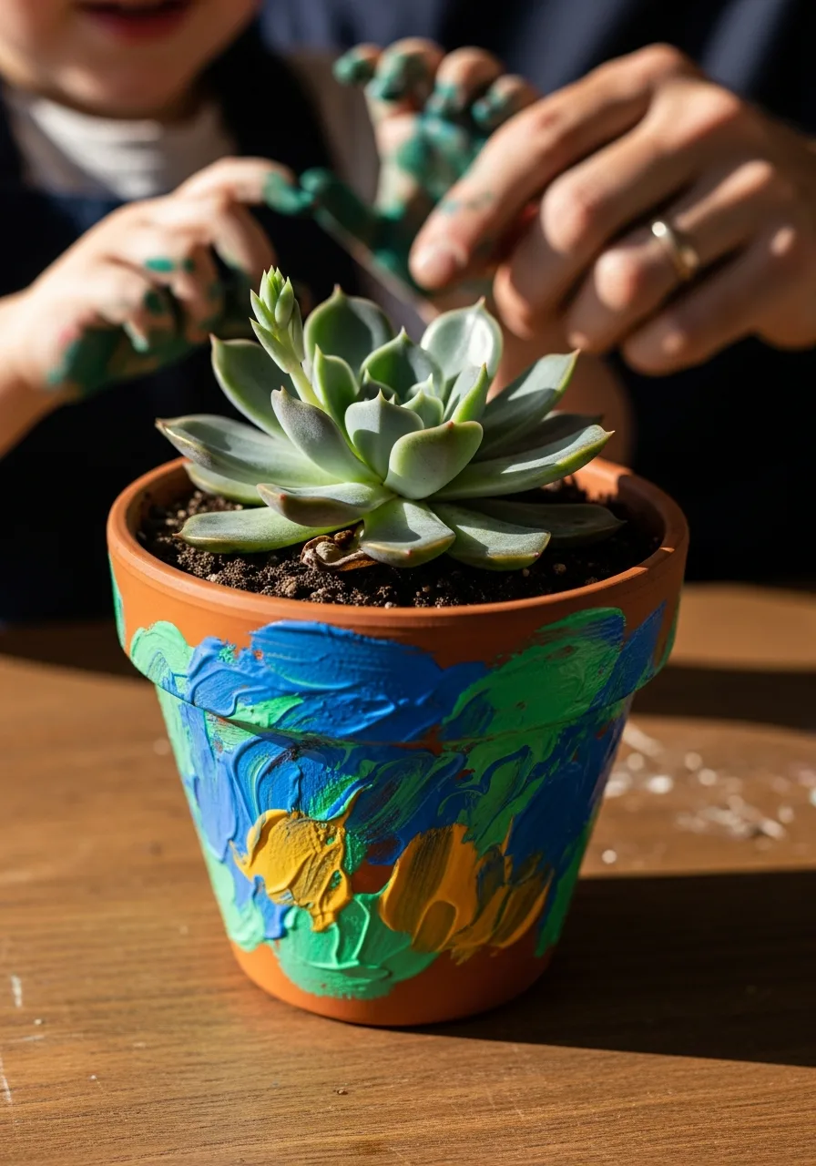 20. Painted Succulent Pot