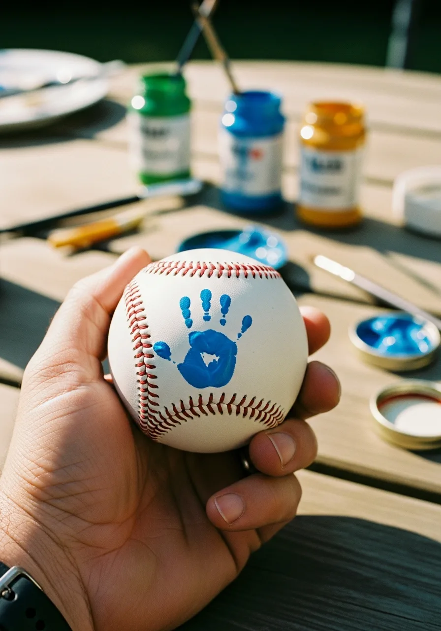 28. Handprint Signed Baseball
