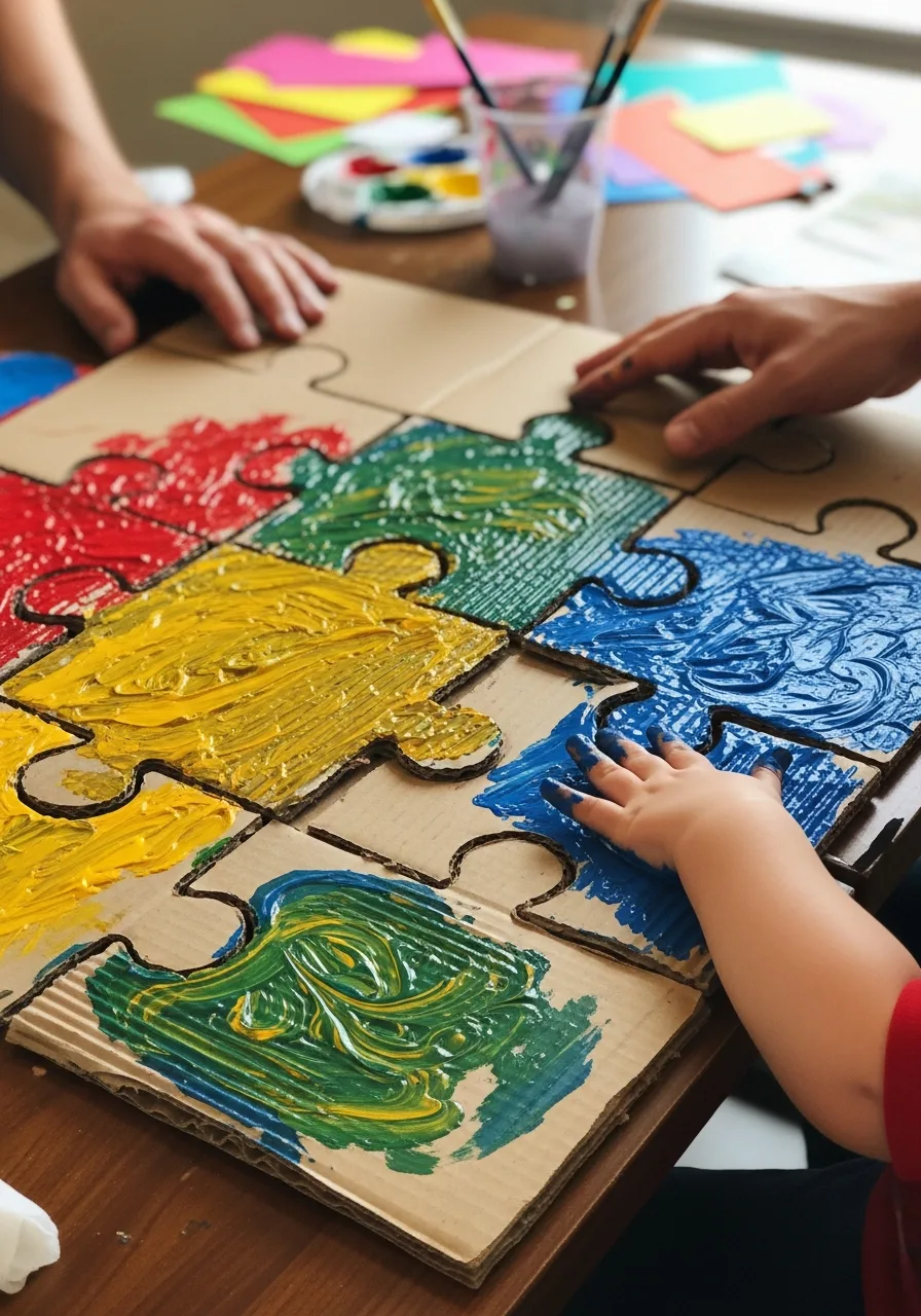 37. Cardboard Art Puzzle