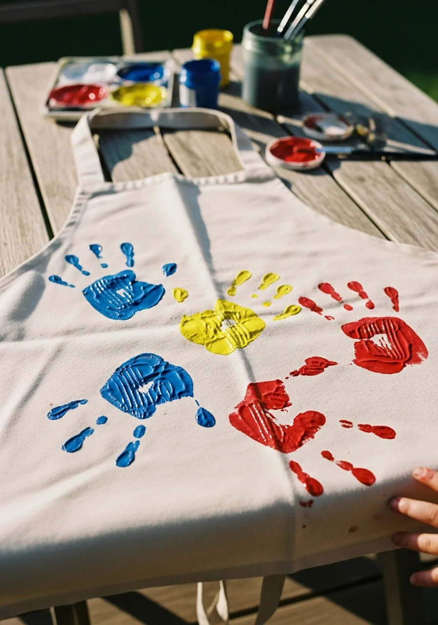 1. Handprint Canvas Apron
