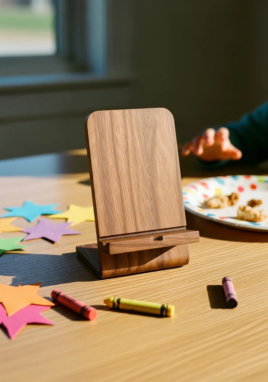 27. Minimalist Wooden Phone Stand