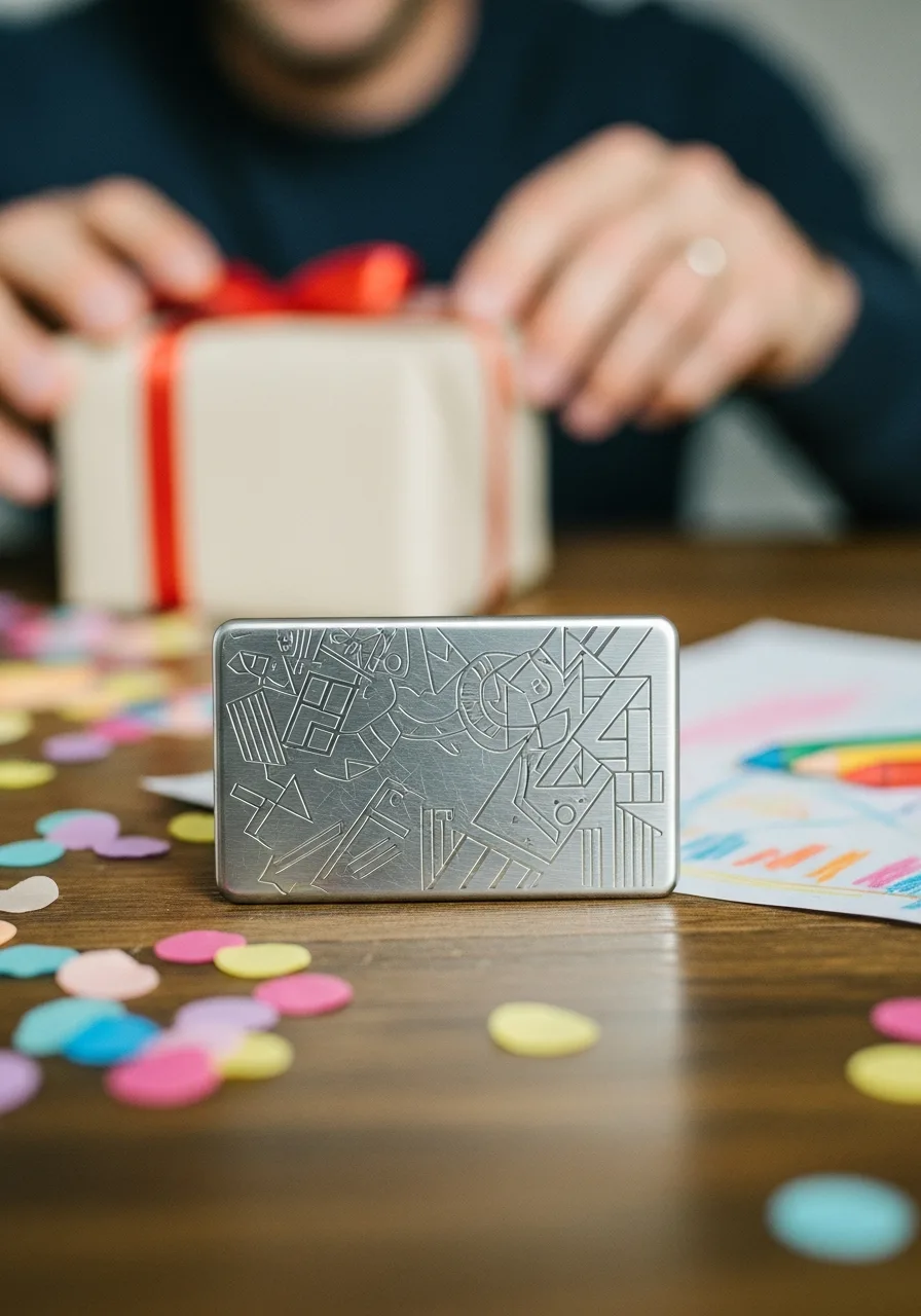 28. Engraved Metal Wallet Card