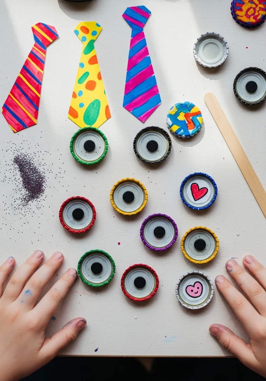 44. Recycled Bottle Cap Magnets