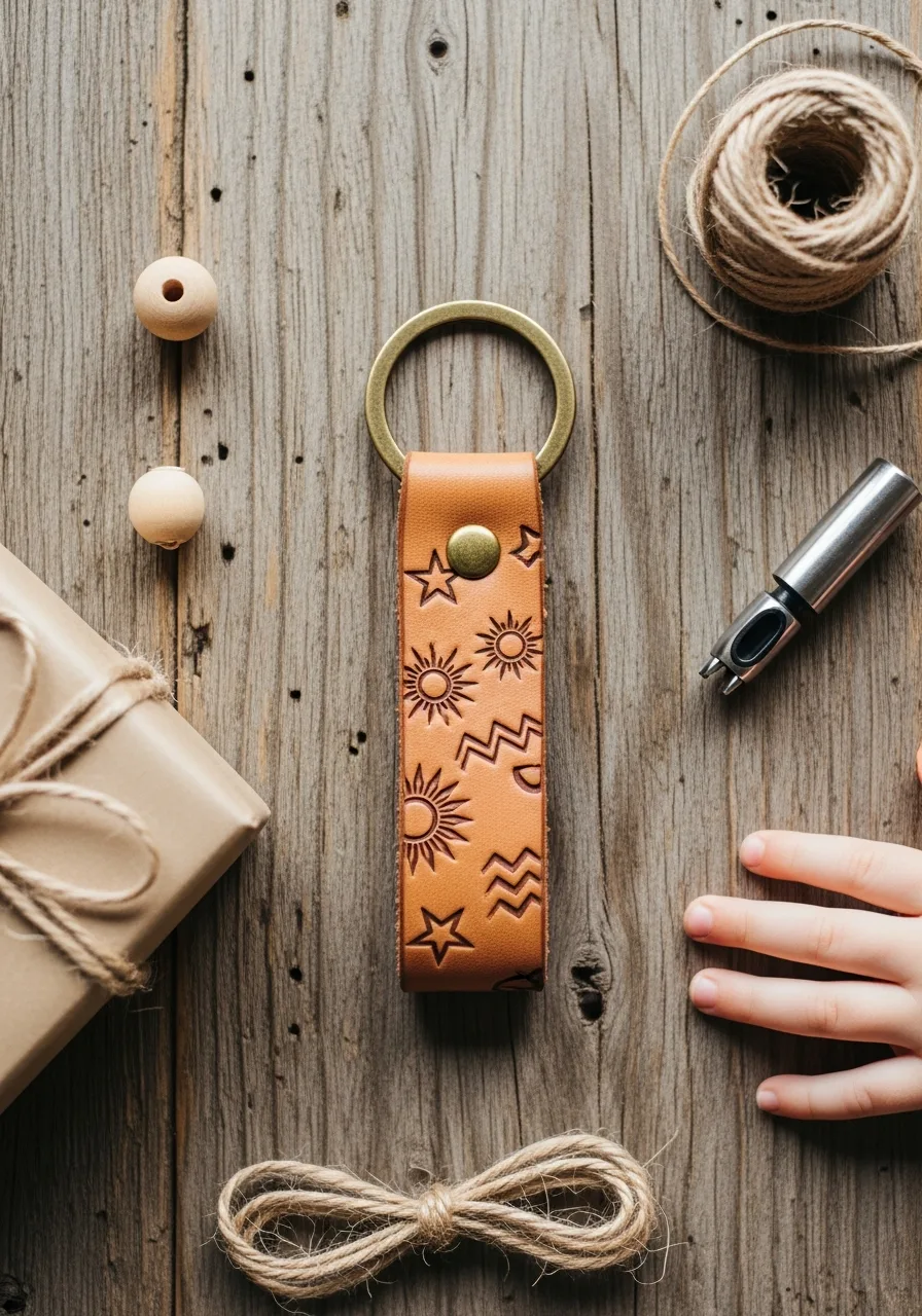 6. Stamped Leather Keyring