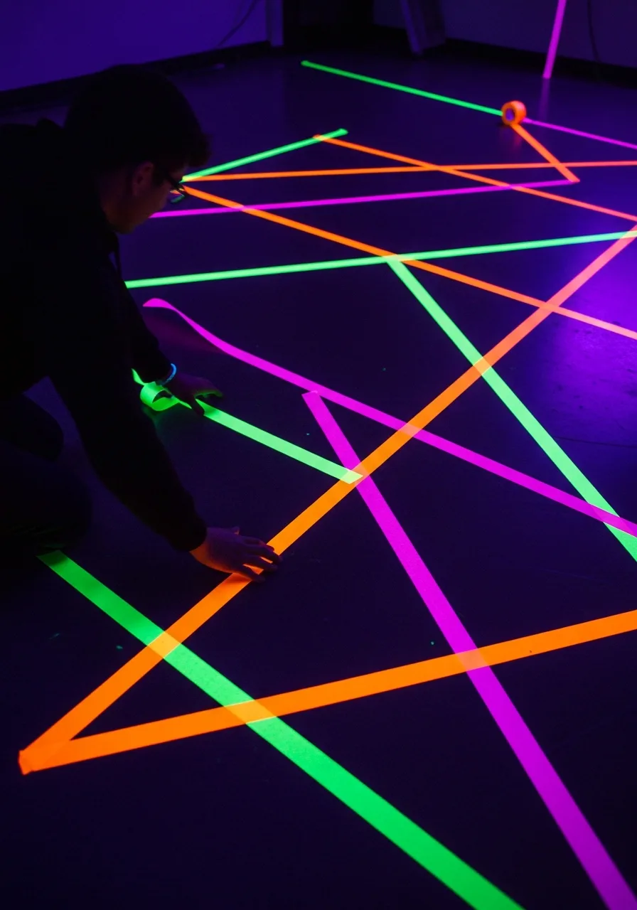1. Neon Gaffer Tape Floors