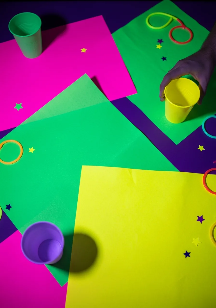 12. Neon Paper Tablecloths