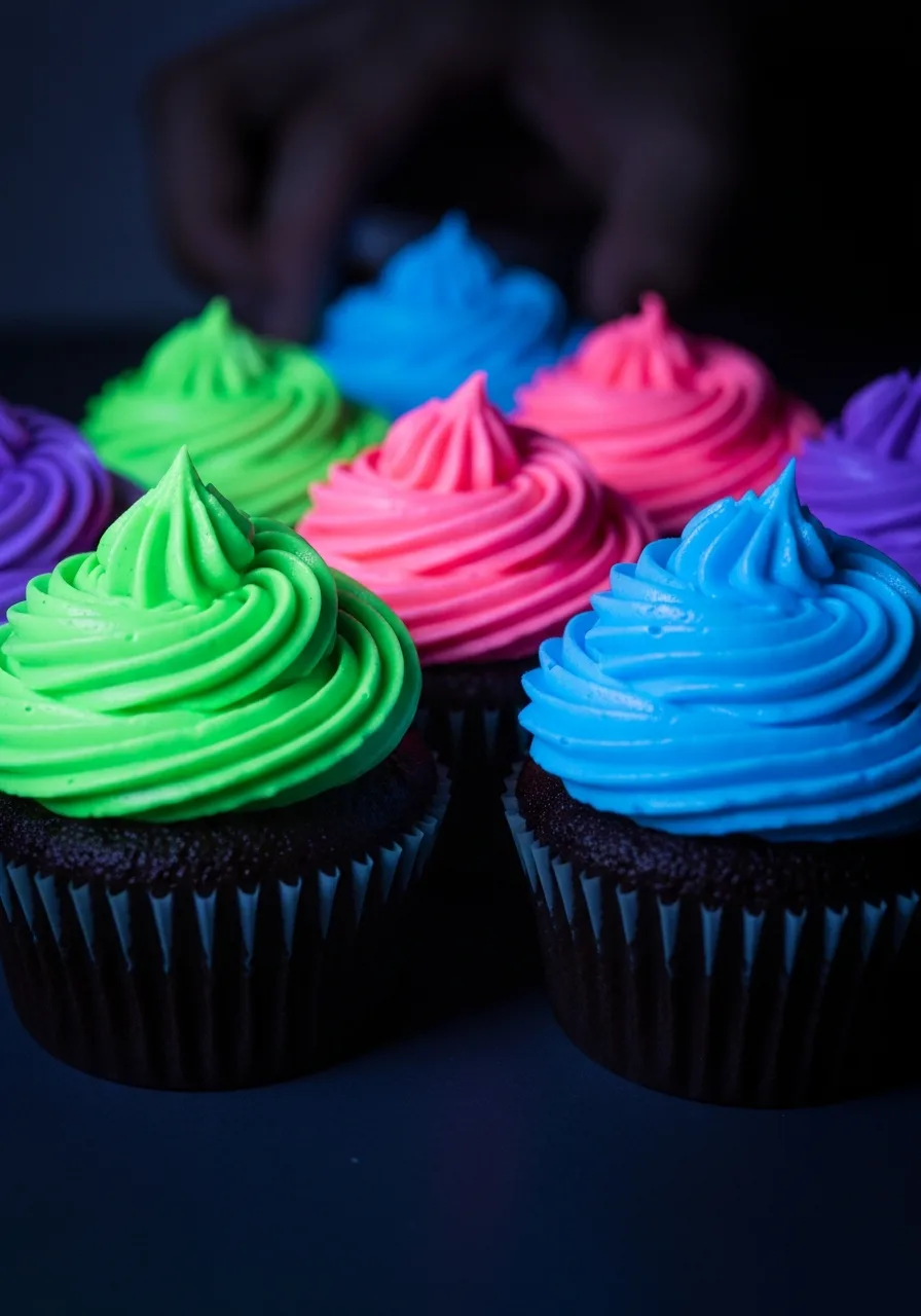 14. Neon Frosting Cupcakes