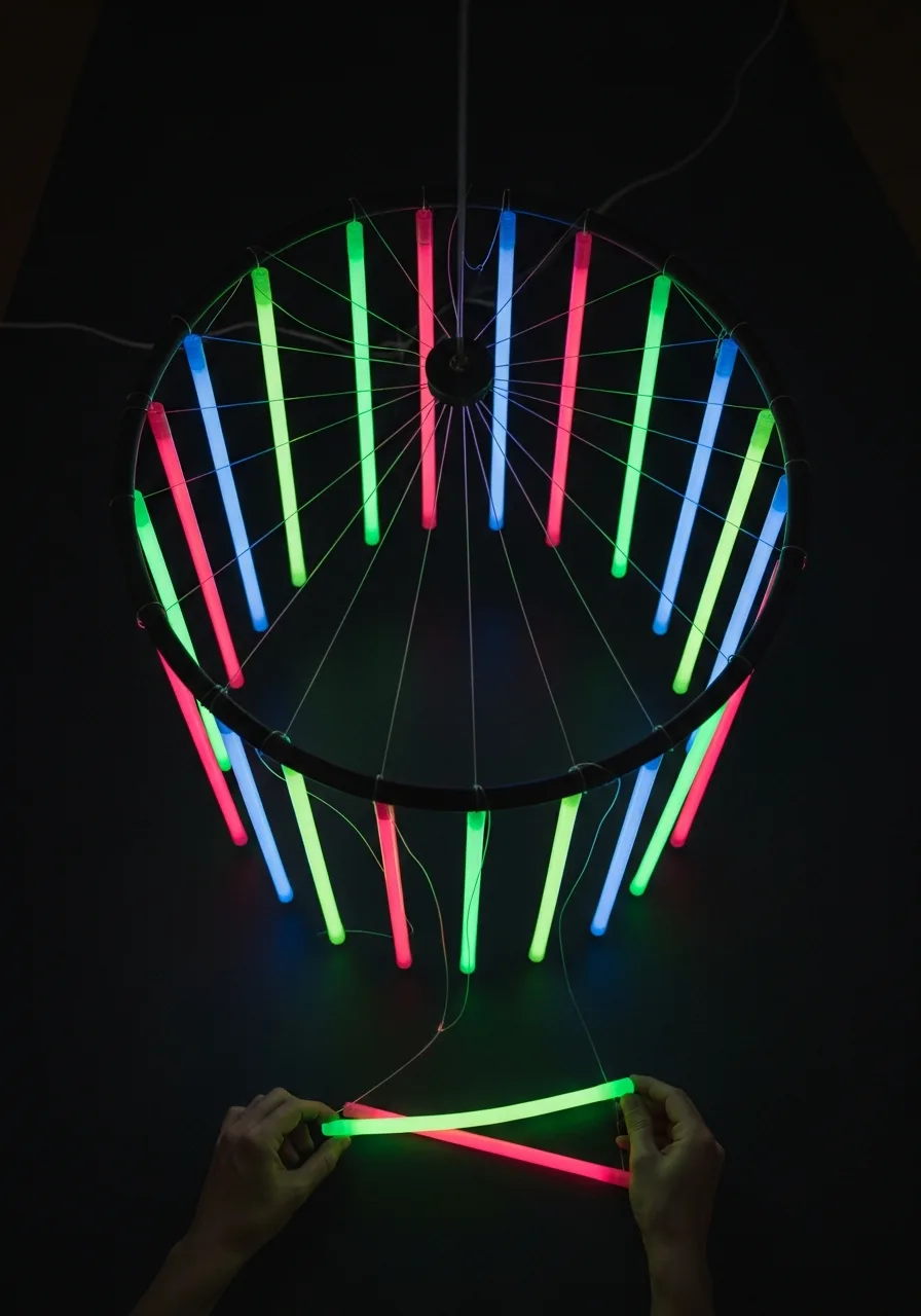 19. Glow Stick Chandelier