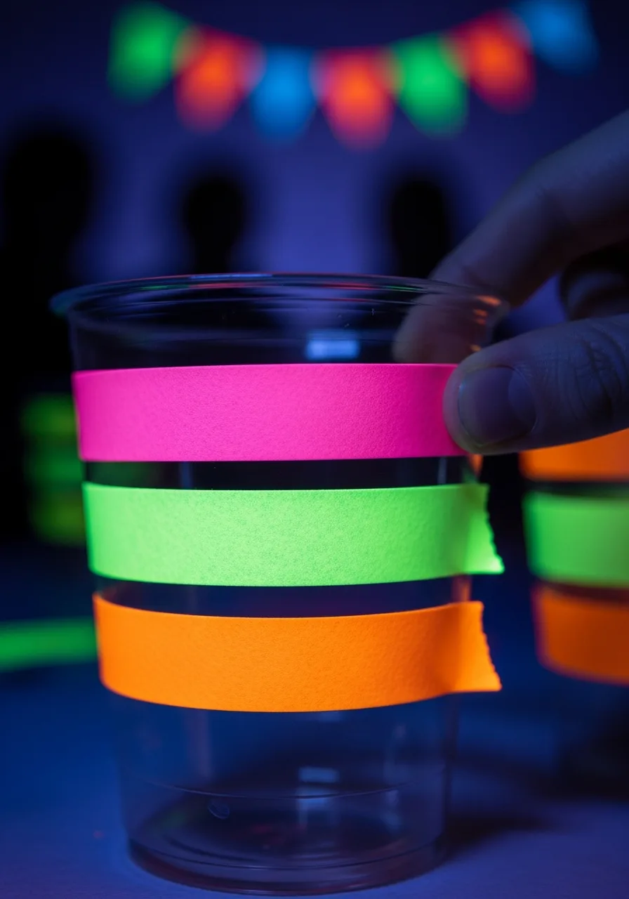 22. Neon Washi Tape Labels