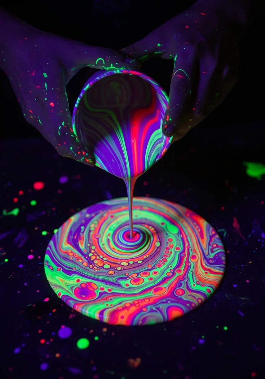 29. UV Paint Pour Art
