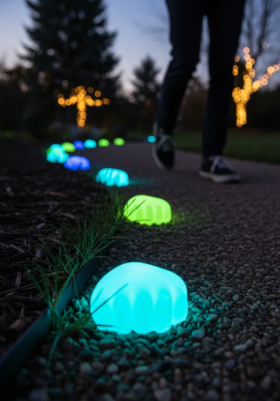 36. Glowing Outdoor Path Markers