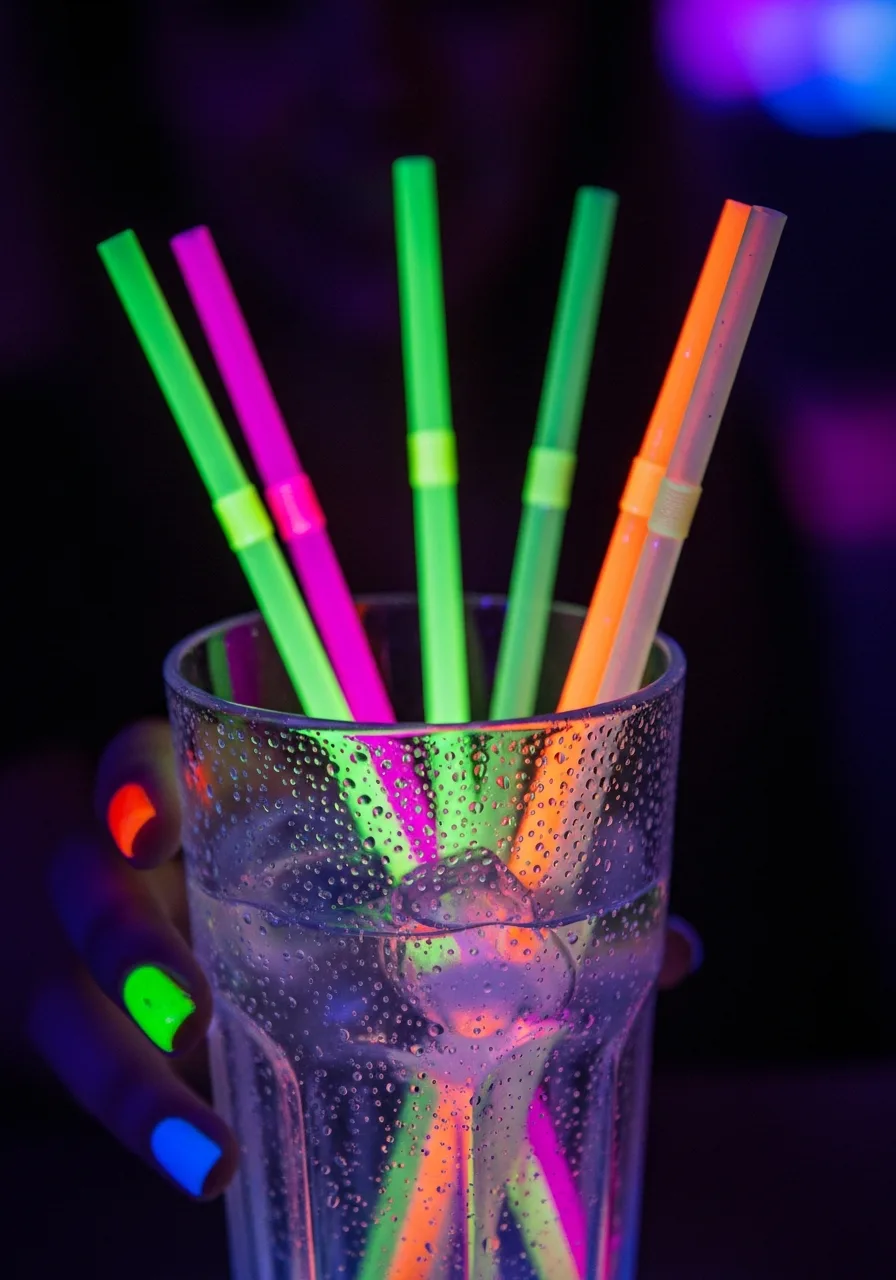 41. UV Reactive Drinking Straws