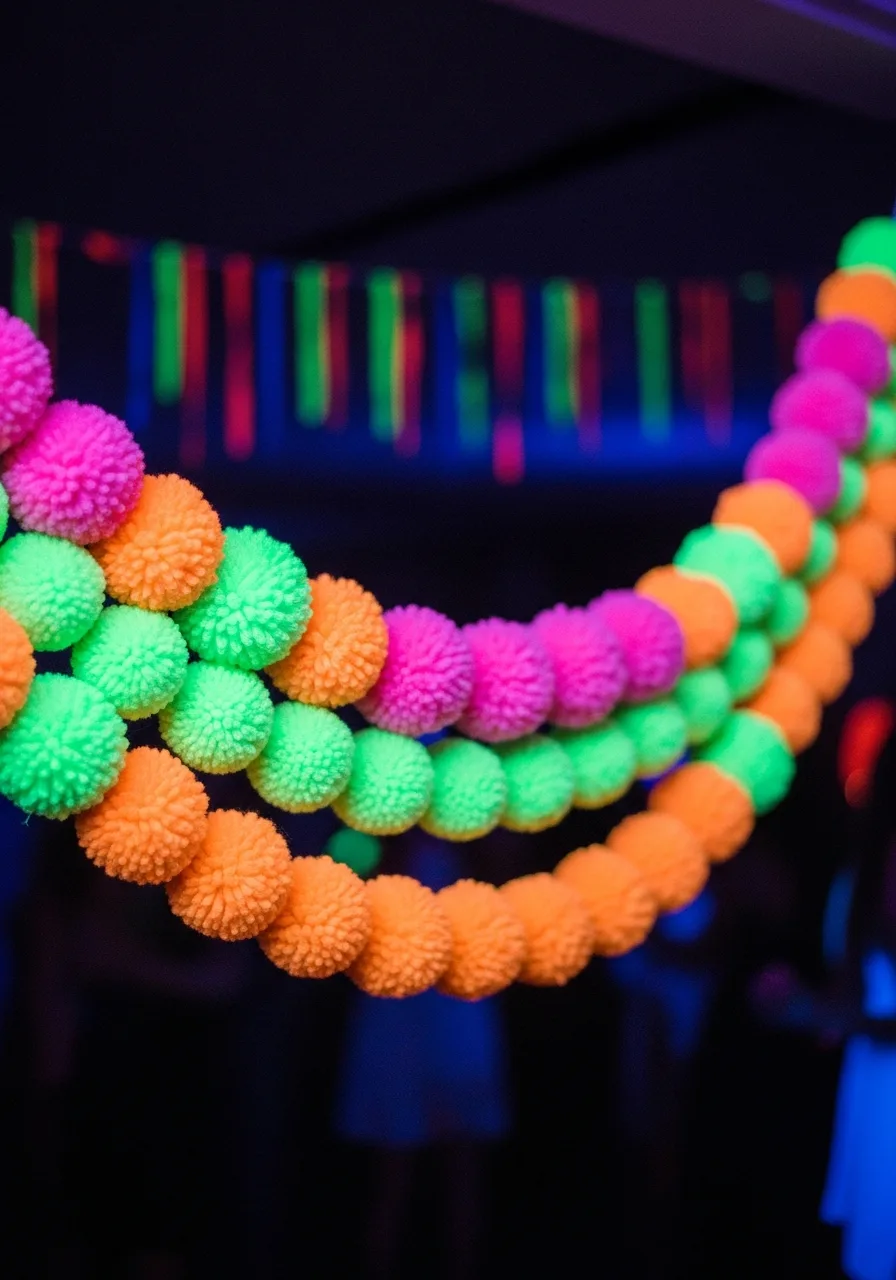 43. Neon Pom Pom Garland