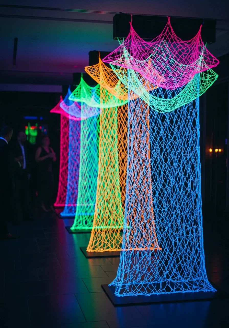 46. Neon Mesh Backdrops