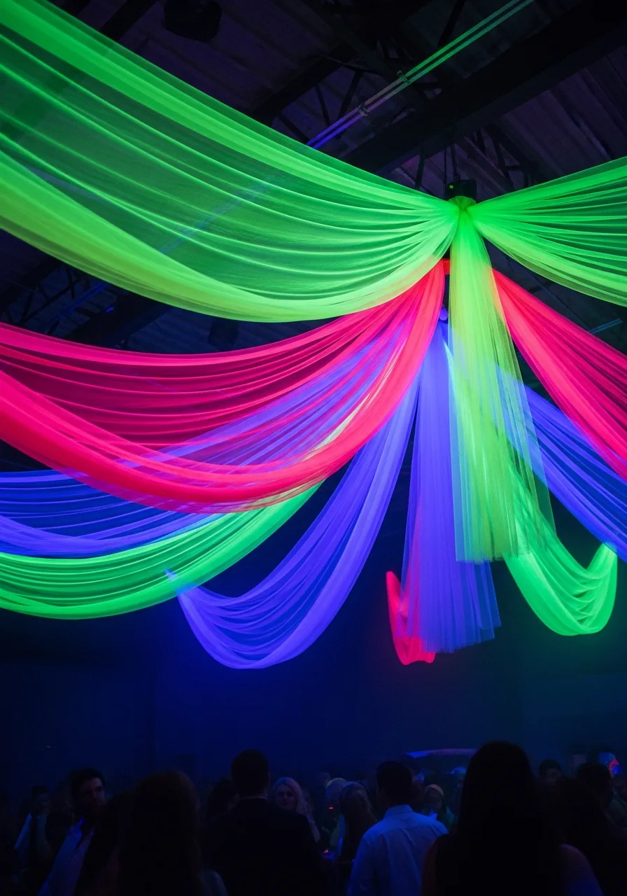 49. Neon Tulle Draping