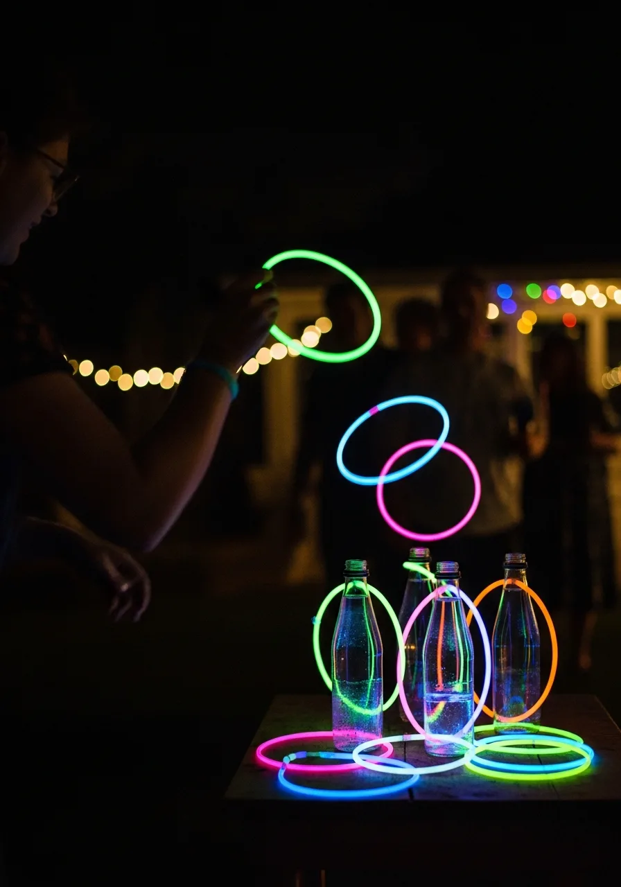 8. Glow Necklace Hoop Toss